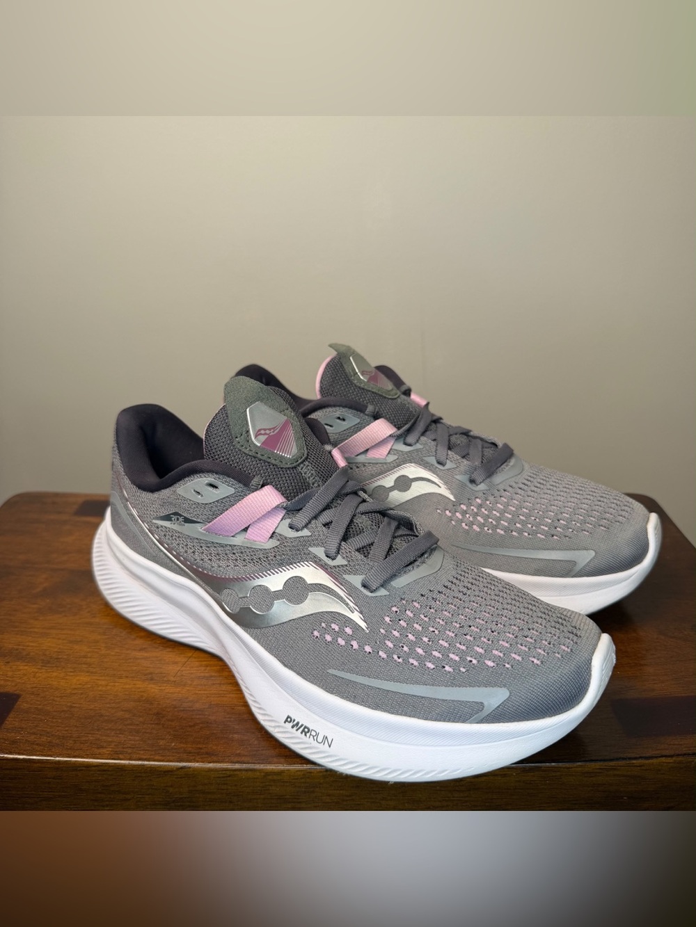 Saucony Ride 15 Womens 8 Alloy Quartz Gray Pink Running Shoes S10729-15